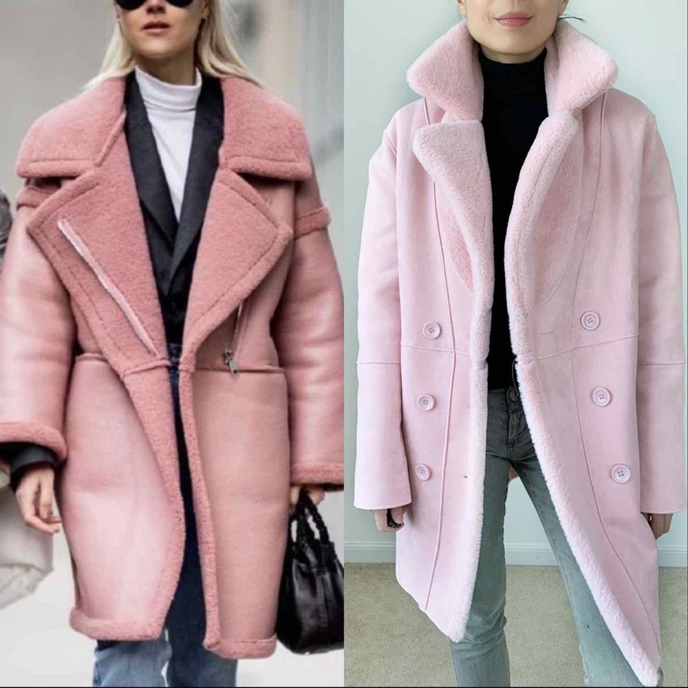 MY Valentine Shearling Coat- PINK TEDDY - Picture 2 of 7